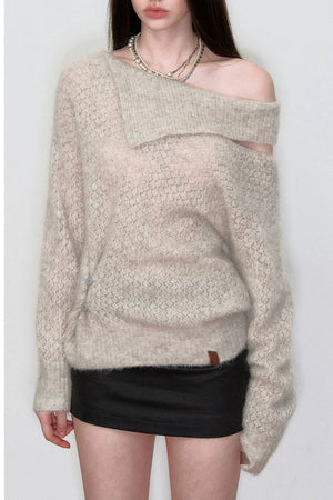 Asymmetrical Alpaca Knit Sweater