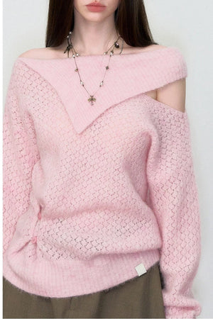 Asymmetrical Alpaca Knit Sweater