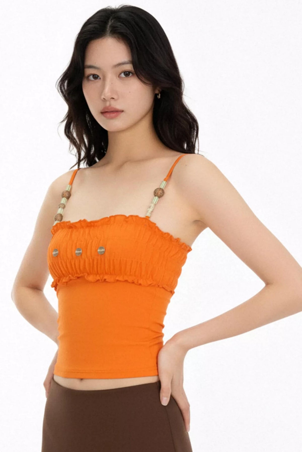 Asymmetrical Beaded Camisole Top