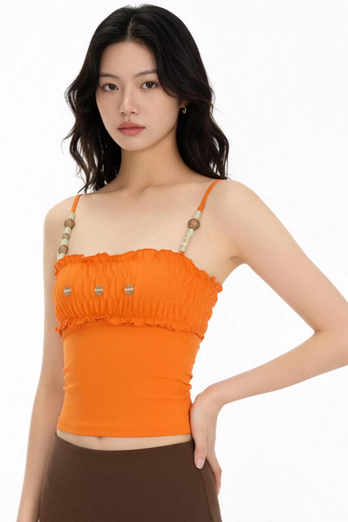 Asymmetrical Beaded Camisole Top