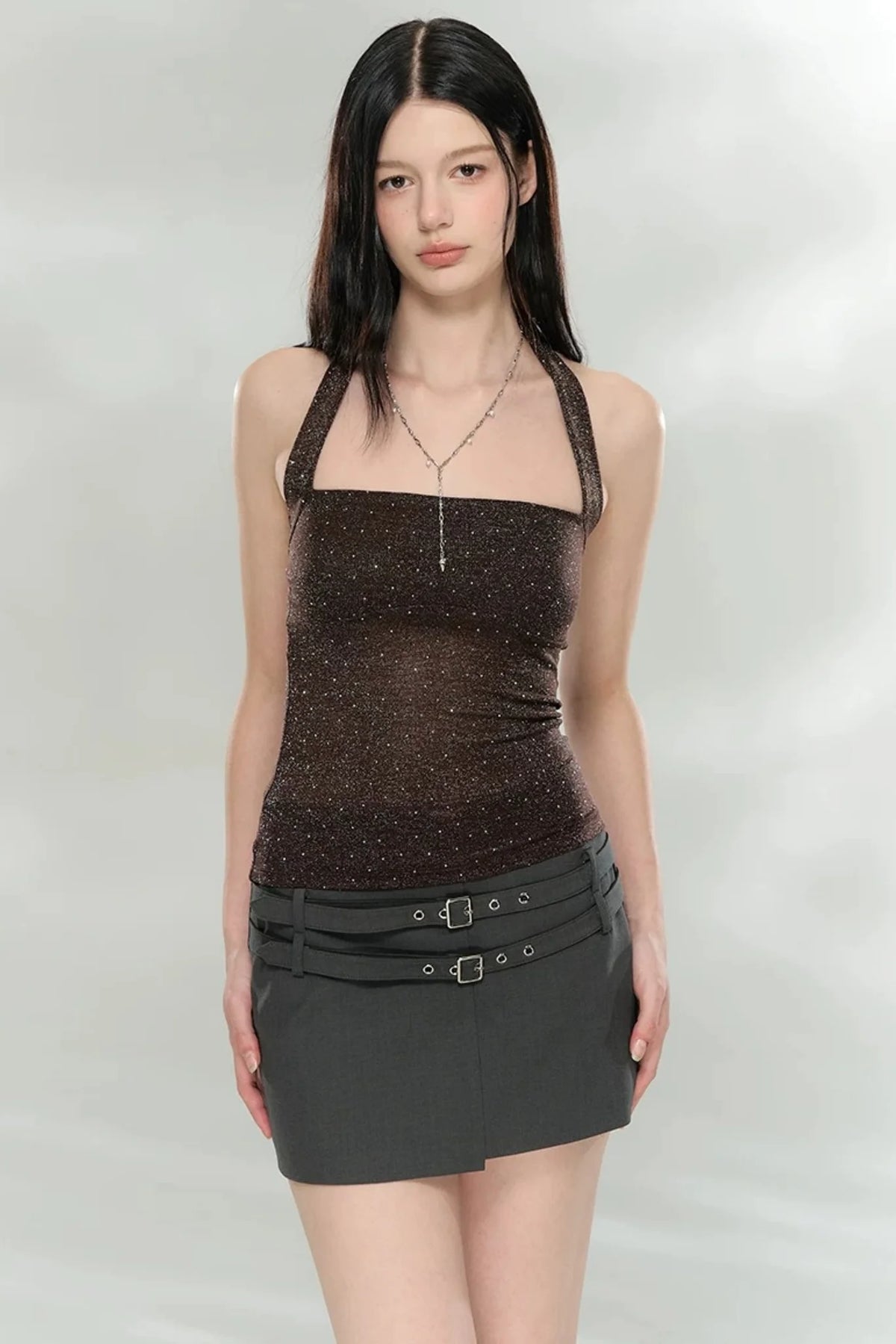 Asymmetrical Belted Skirt