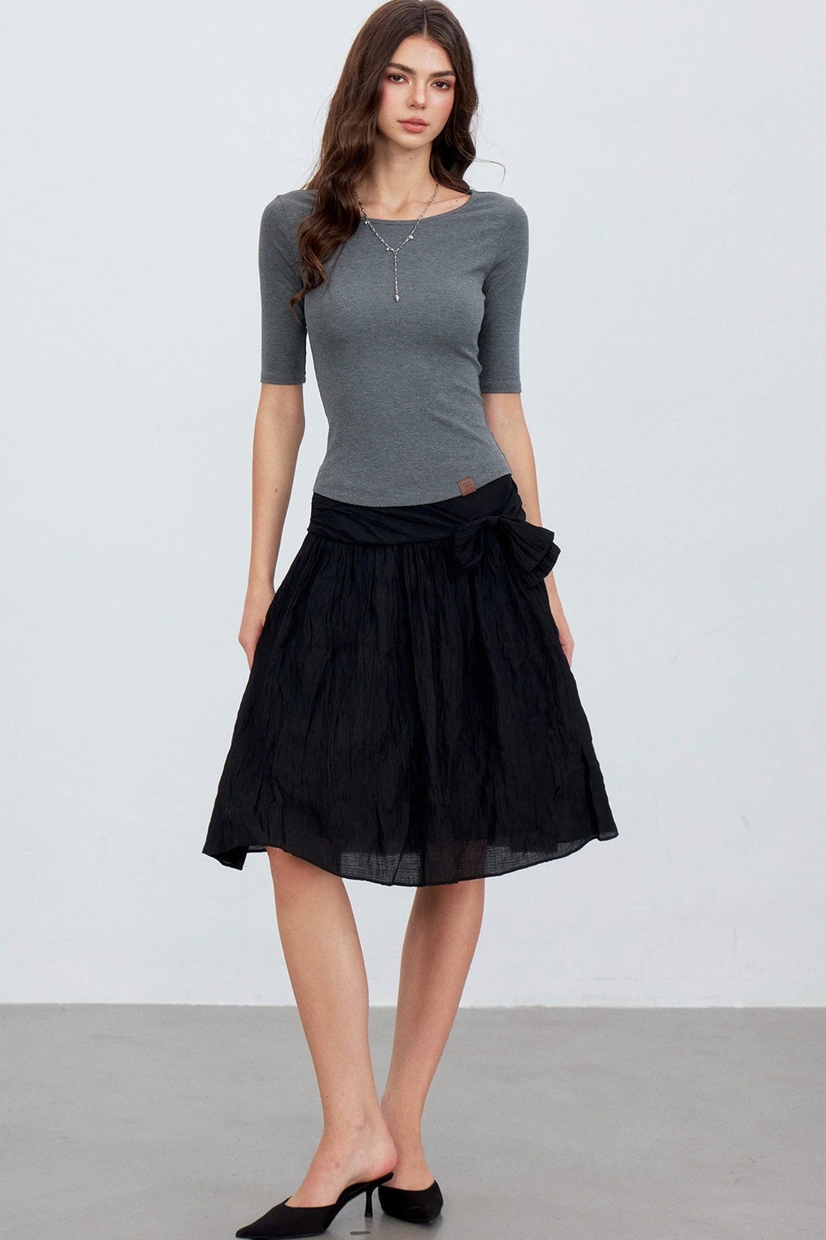 Asymmetrical Bowknot A-Line Skirt