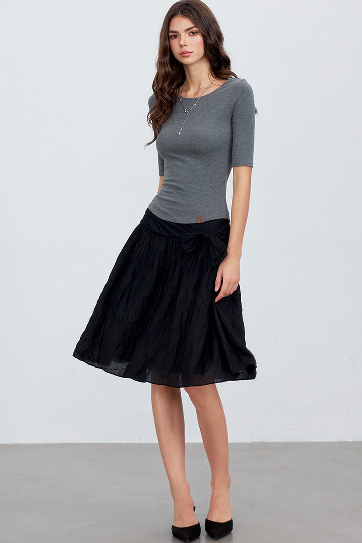 Asymmetrical Bowknot A-Line Skirt