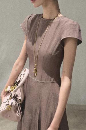 Asymmetrical Color Block Denim Dress