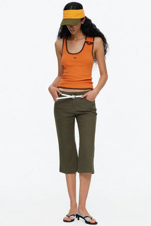 Asymmetrical Color-Blocking Tank Top