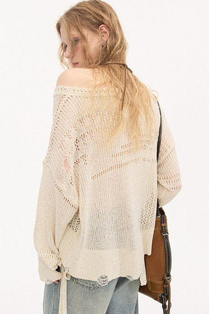 Asymmetrical Knit Off-Shoulder Top Set-Up