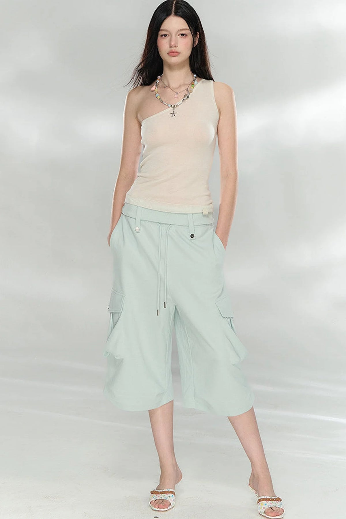 Asymmetrical Knit Summer Vest