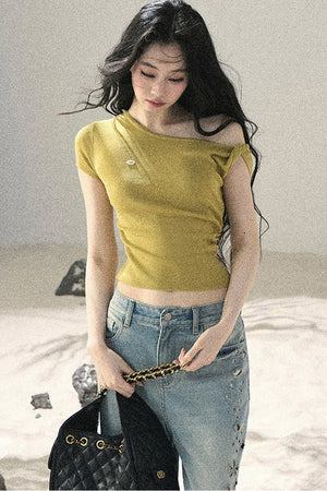 Asymmetrical Knot Crop Top