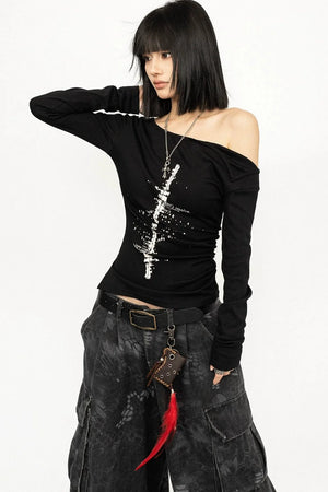 Asymmetrical Off-Shoulder Top