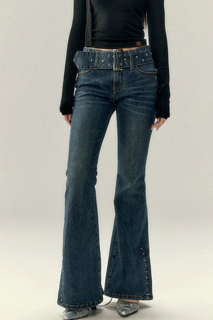 Asymmetrical Off-Shoulder Washed Shirt Set-Up