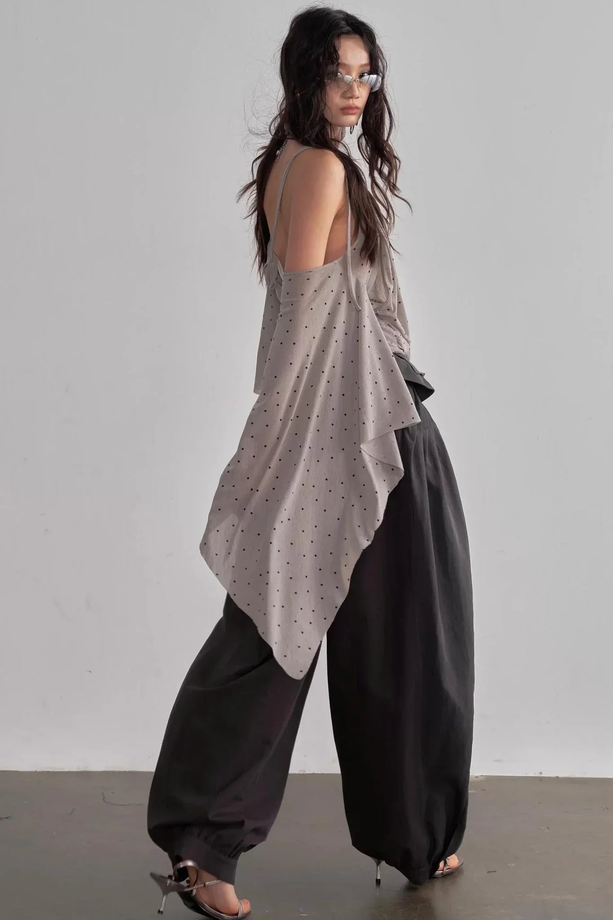 Asymmetrical Polka Dot Top