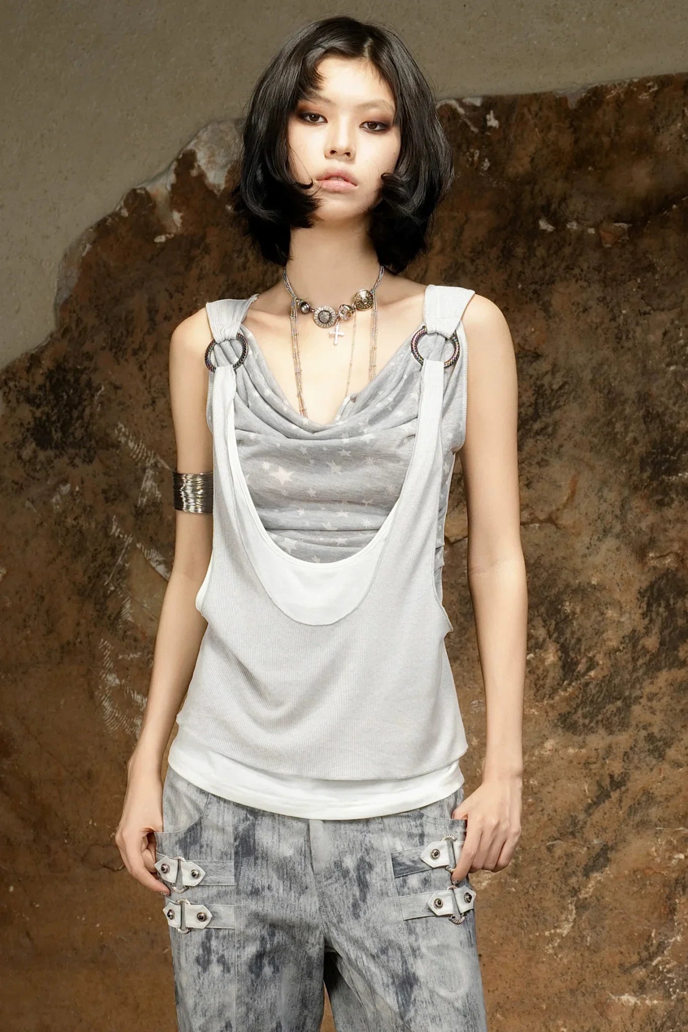 Asymmetrical Retro Vest