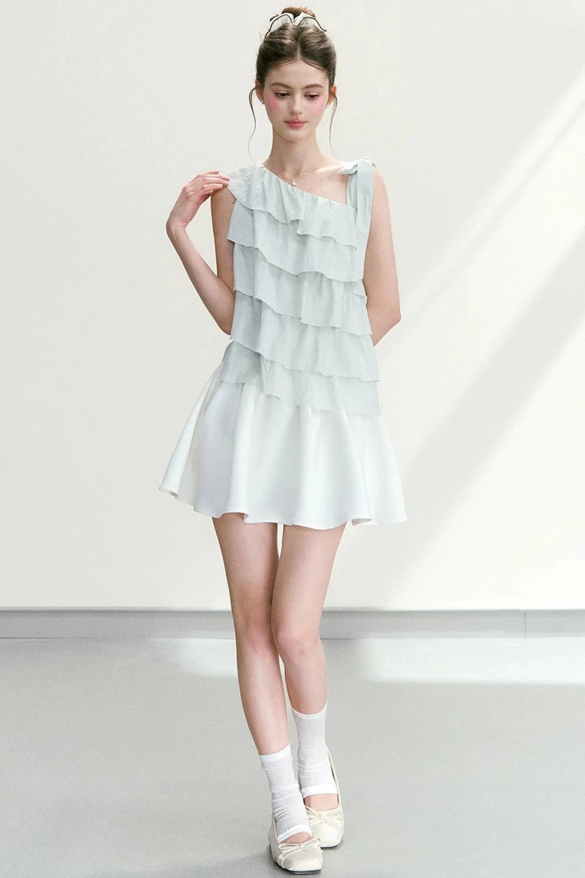 Asymmetrical Ruffled Off-Shoulder Blouse