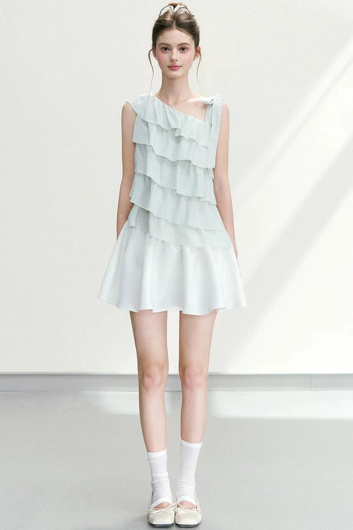 Asymmetrical Ruffled Off-Shoulder Blouse