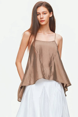Asymmetrical Satin Camisole Top