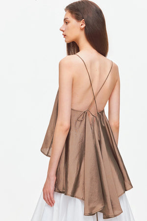 Asymmetrical Satin Camisole Top