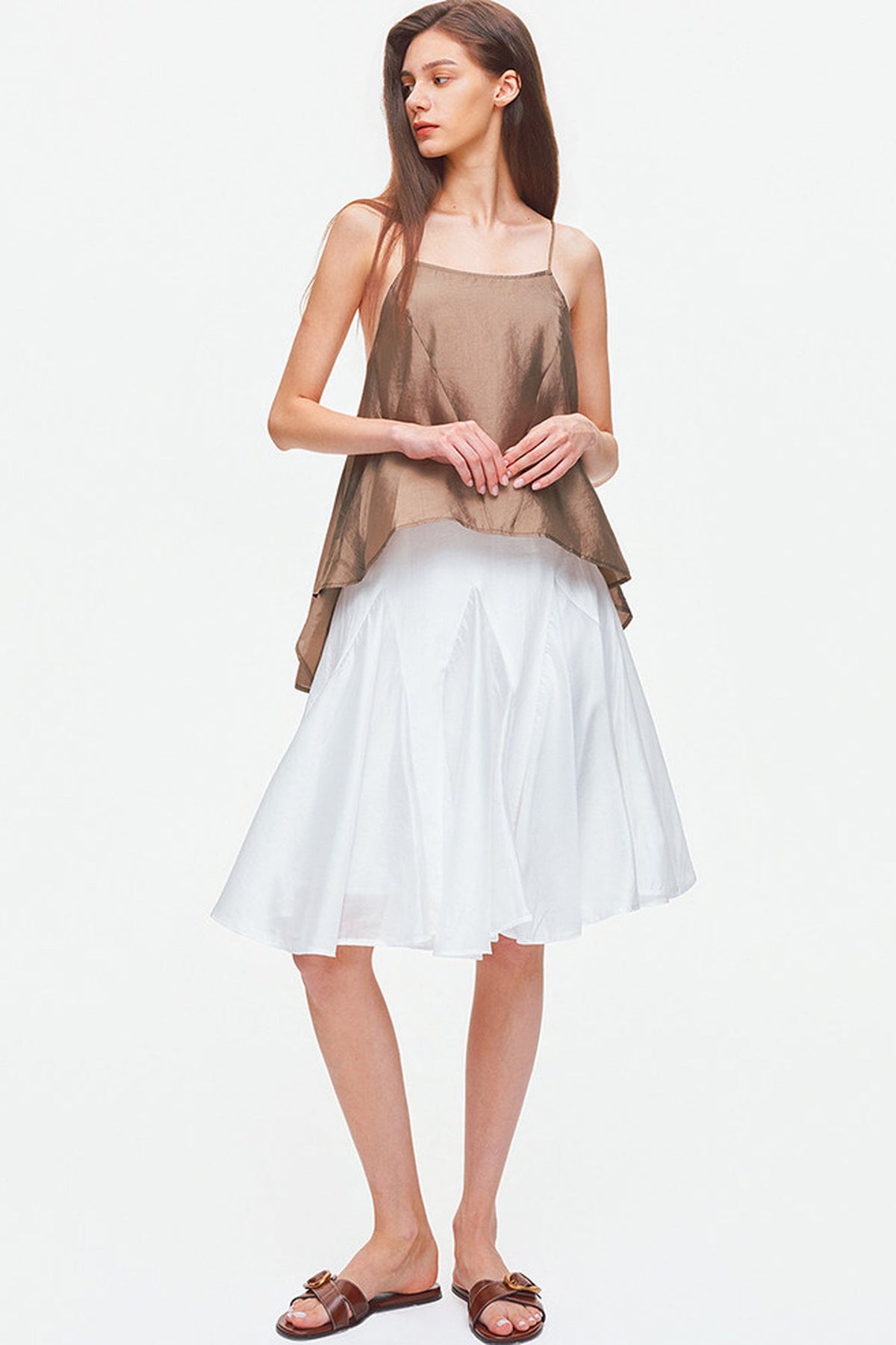 Asymmetrical Satin Camisole Top