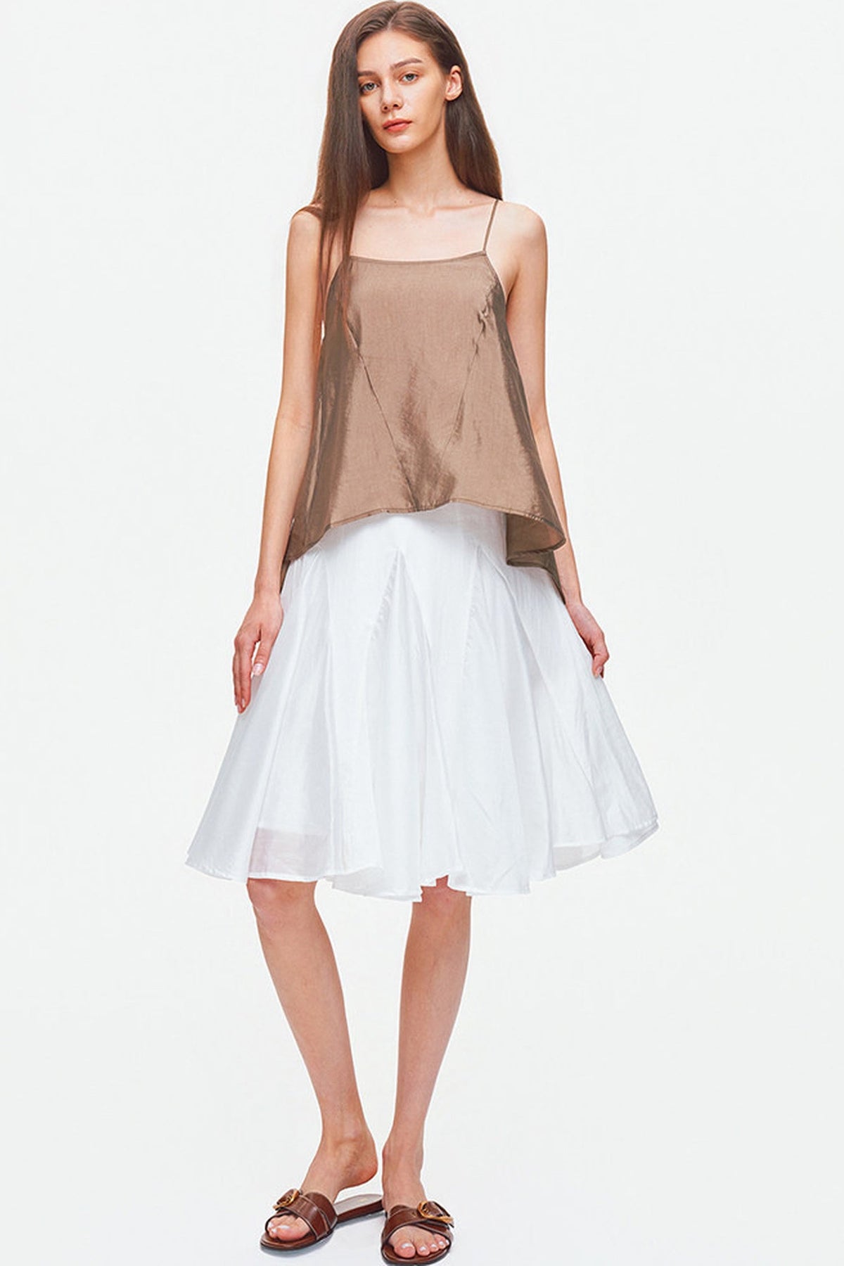 Asymmetrical Satin Camisole Top