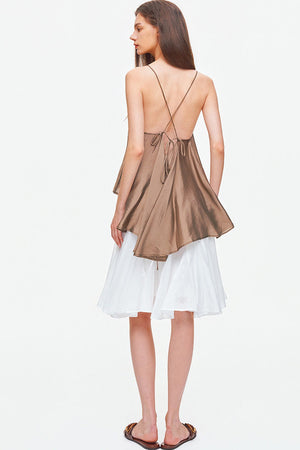 Asymmetrical Satin Camisole Top