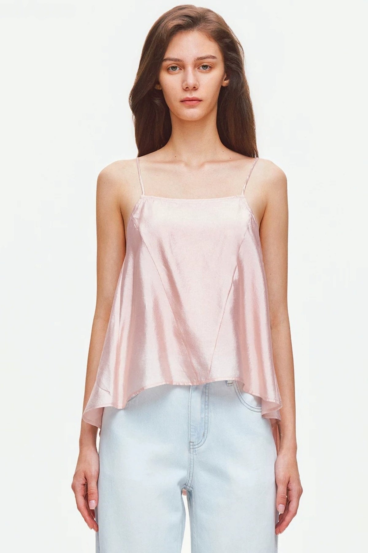 Asymmetrical Satin Camisole Top