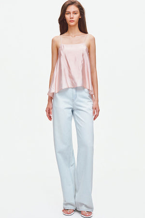 Asymmetrical Satin Camisole Top