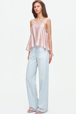 Asymmetrical Satin Camisole Top