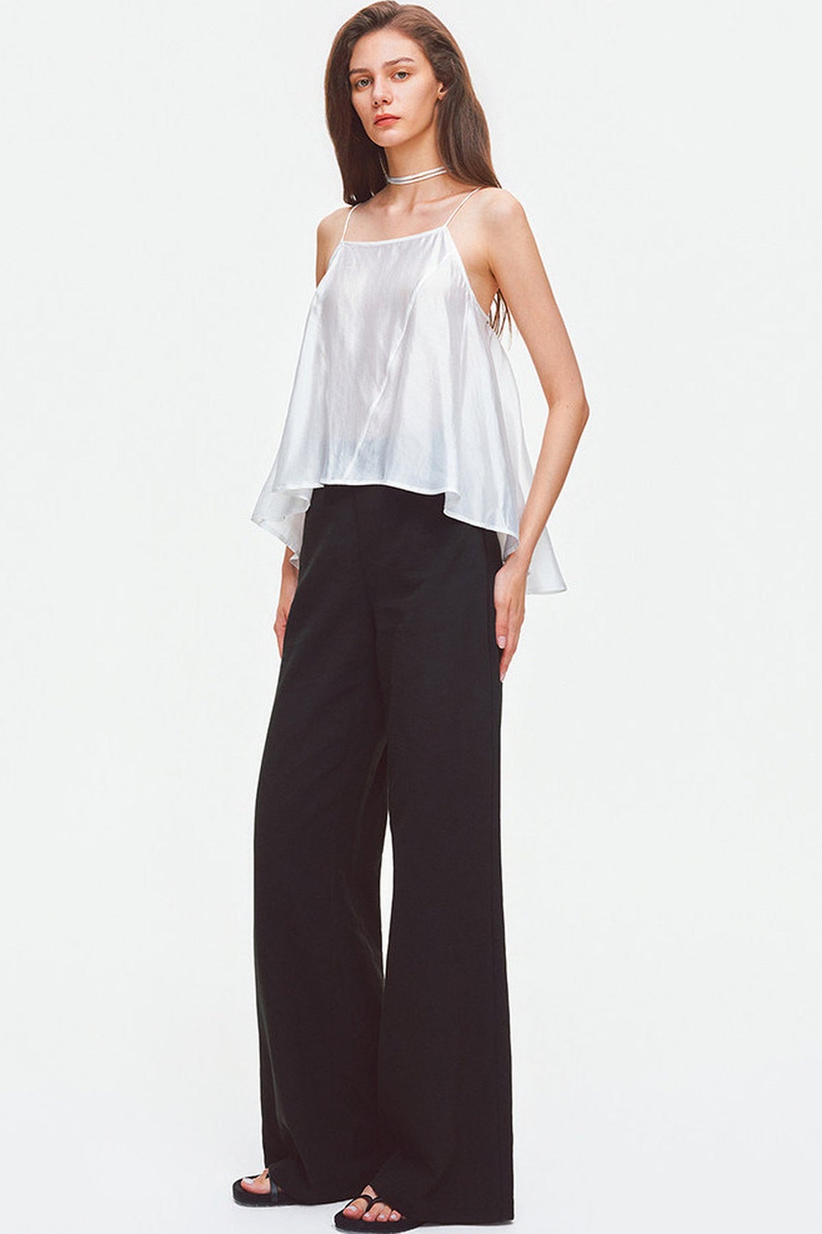 Asymmetrical Satin Camisole Top