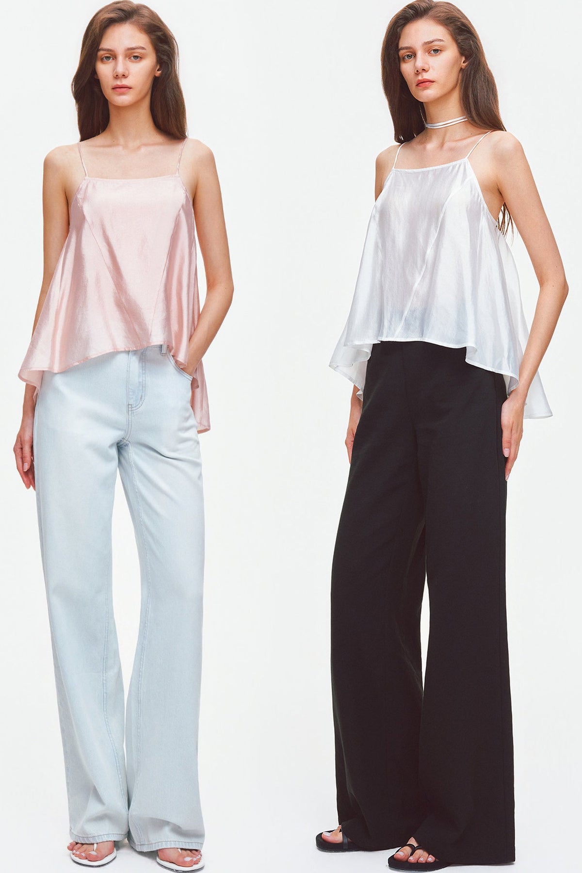 Asymmetrical Satin Camisole Top