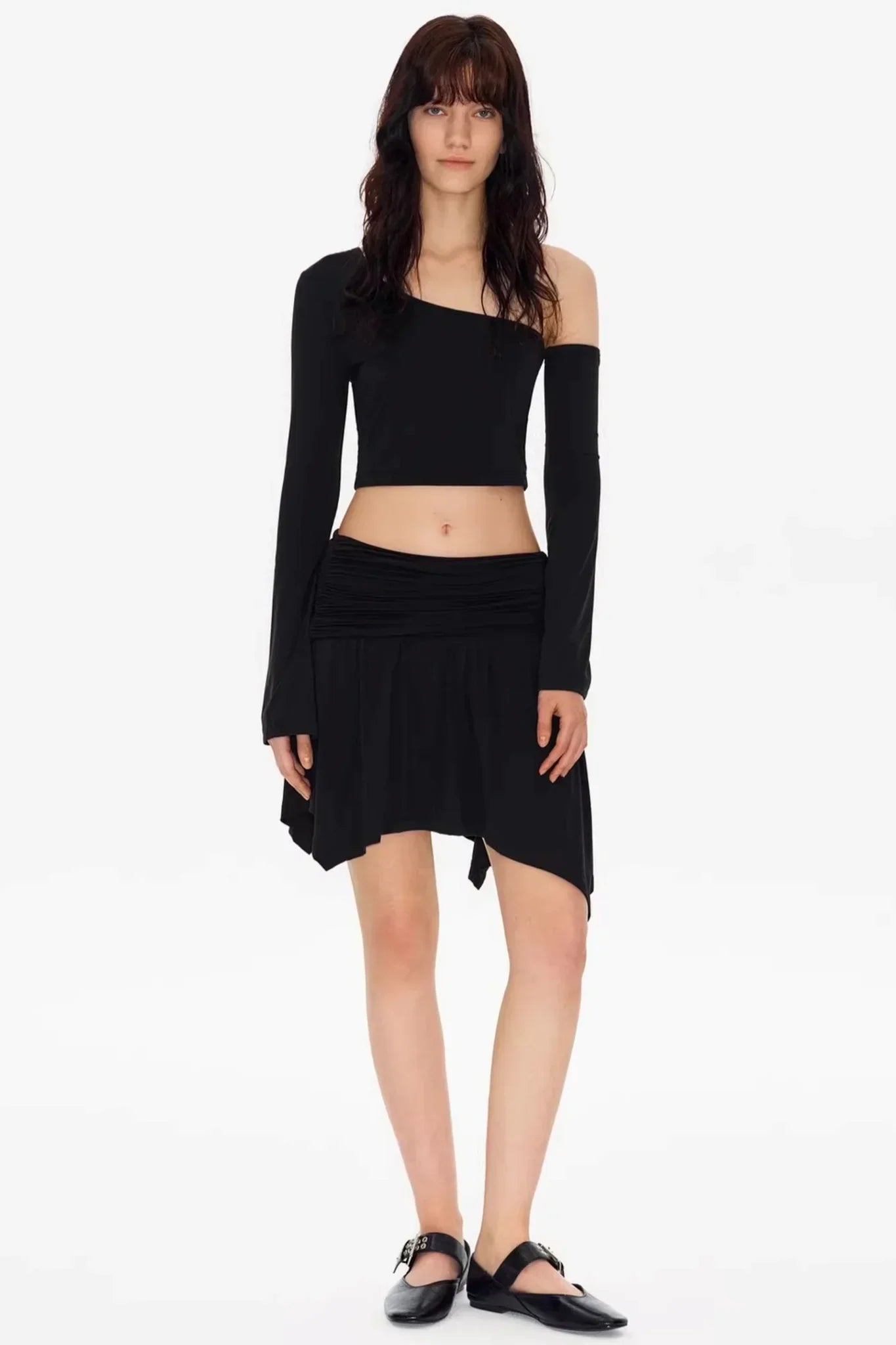 Asymmetrical Shoulder Crop Top