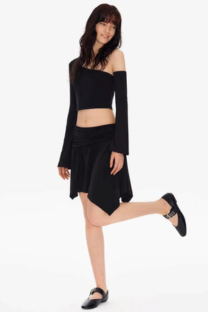Asymmetrical Shoulder Crop Top