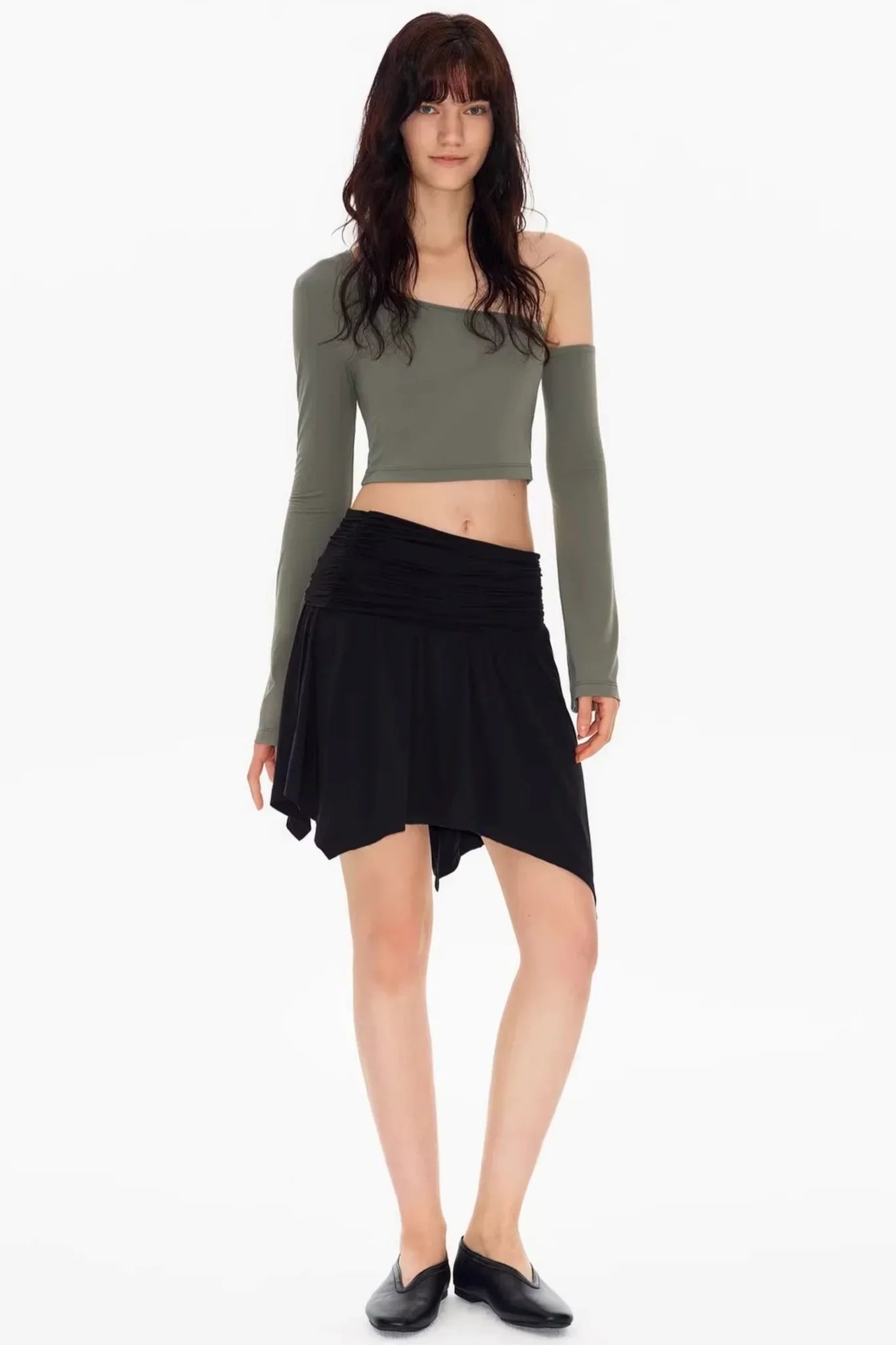 Asymmetrical Shoulder Crop Top