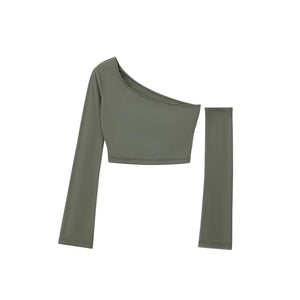 Asymmetrical Shoulder Crop Top