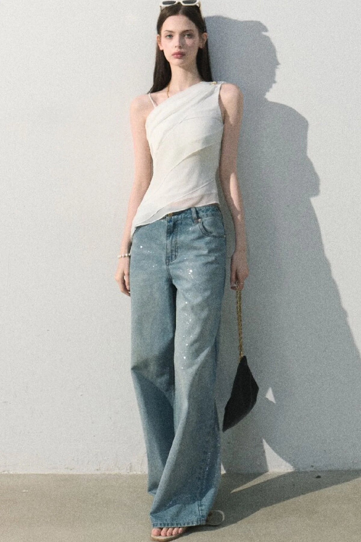 Asymmetrical Shoulder-Cut Tank Top
