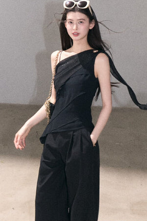 Asymmetrical Shoulder-Cut Tank Top