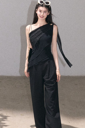 Asymmetrical Shoulder-Cut Tank Top