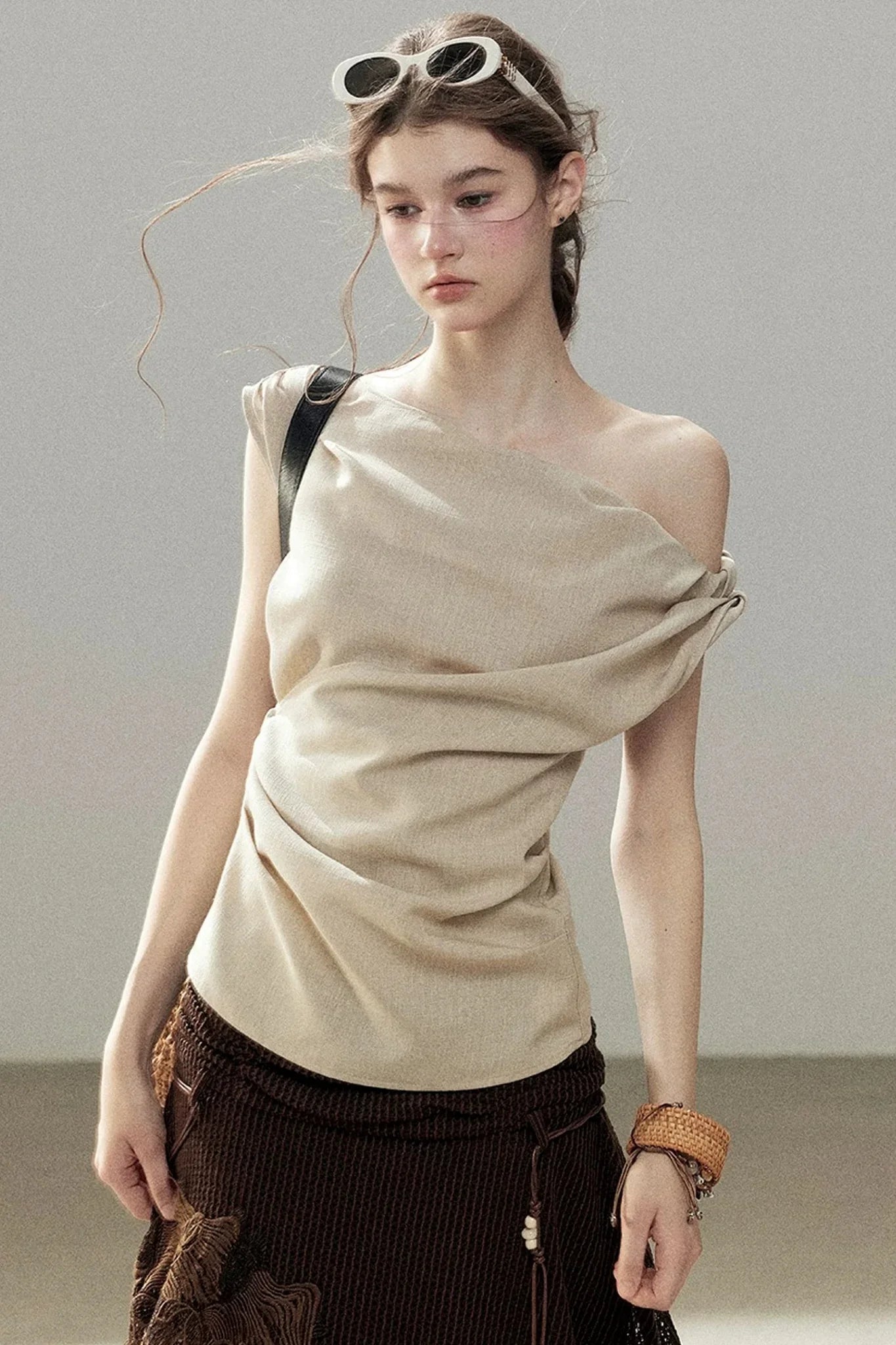 Asymmetrical Shoulder Summer Top