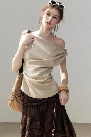 Asymmetrical Shoulder Summer Top