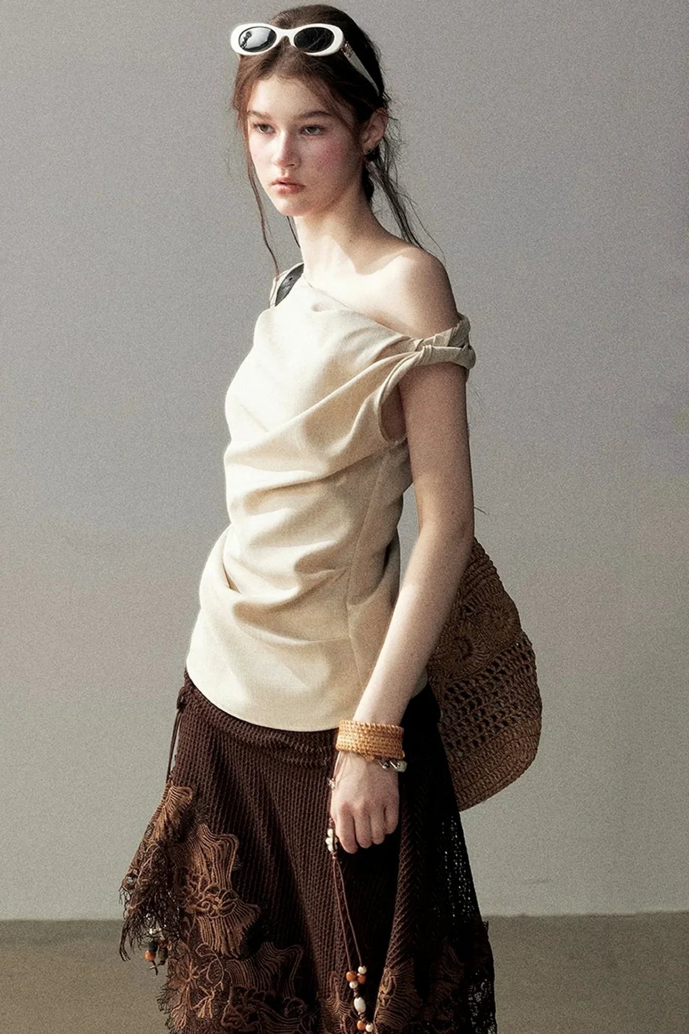 Asymmetrical Shoulder Summer Top