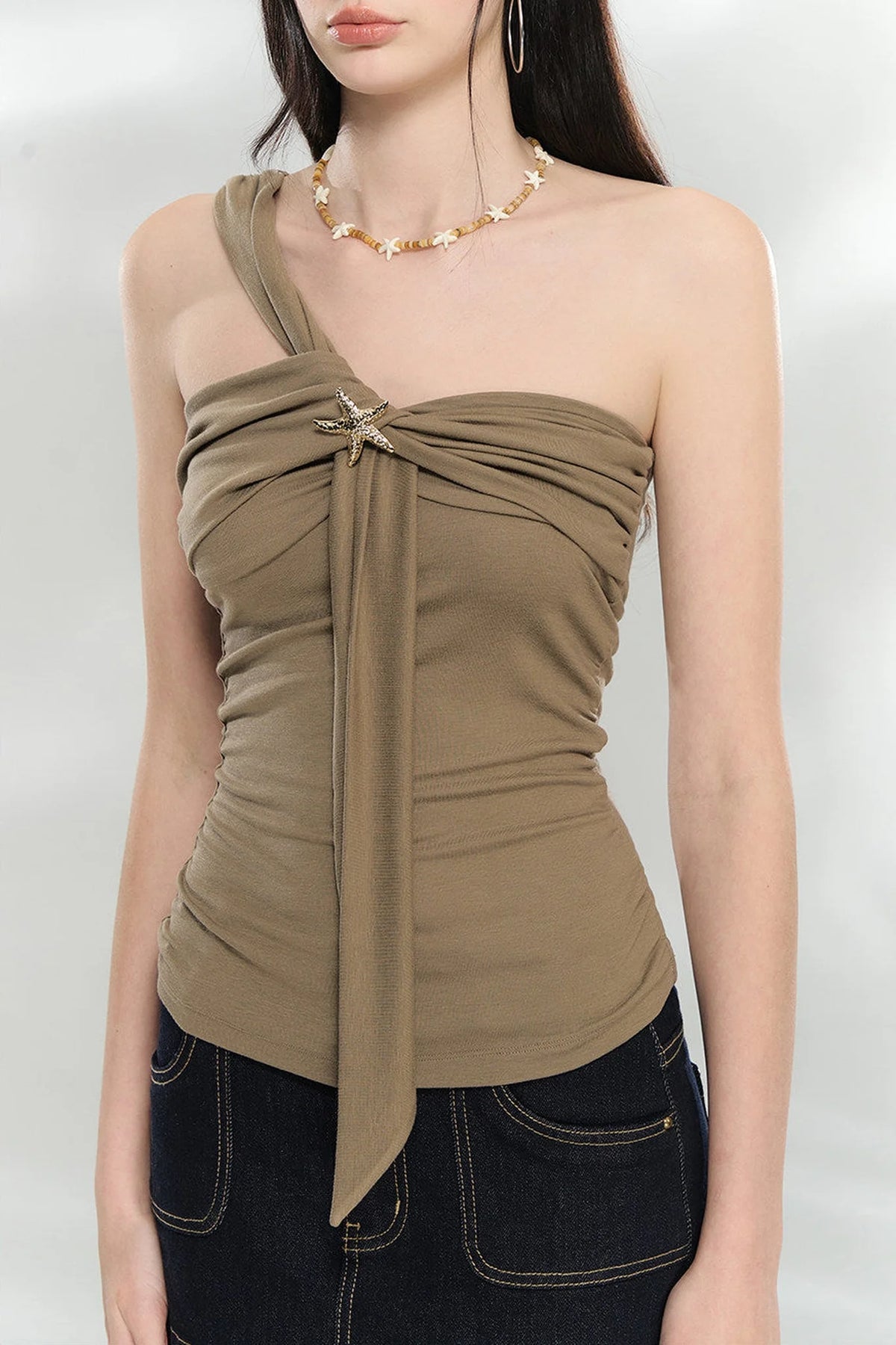 Asymmetrical Starfish Tube Top