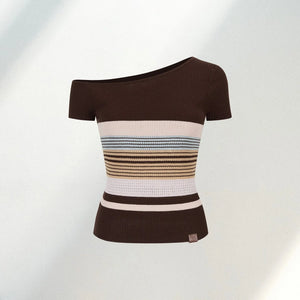 Asymmetrical Striped Knit Top