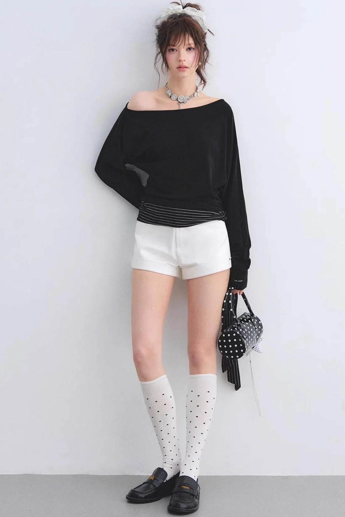 Asymmetrical Striped Tie Top