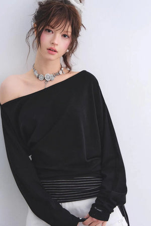 Asymmetrical Striped Tie Top