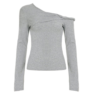 Asymmetrical Twist Slim-Fit Top