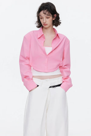 Asymmetrical Waistband Denim Pants