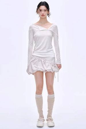 Asymmetrical Wool Blend Blouse