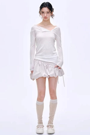Asymmetrical Wool Blend Blouse