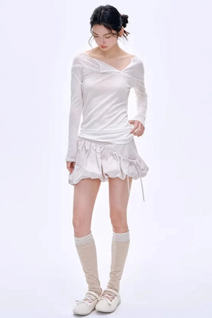 Asymmetrical Wool Blend Blouse