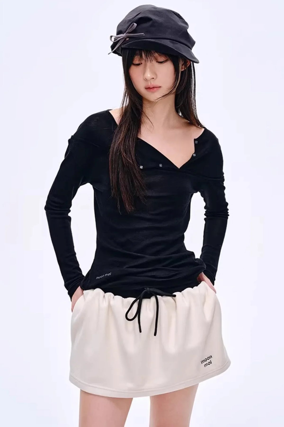 Asymmetrical Wool Blend Blouse