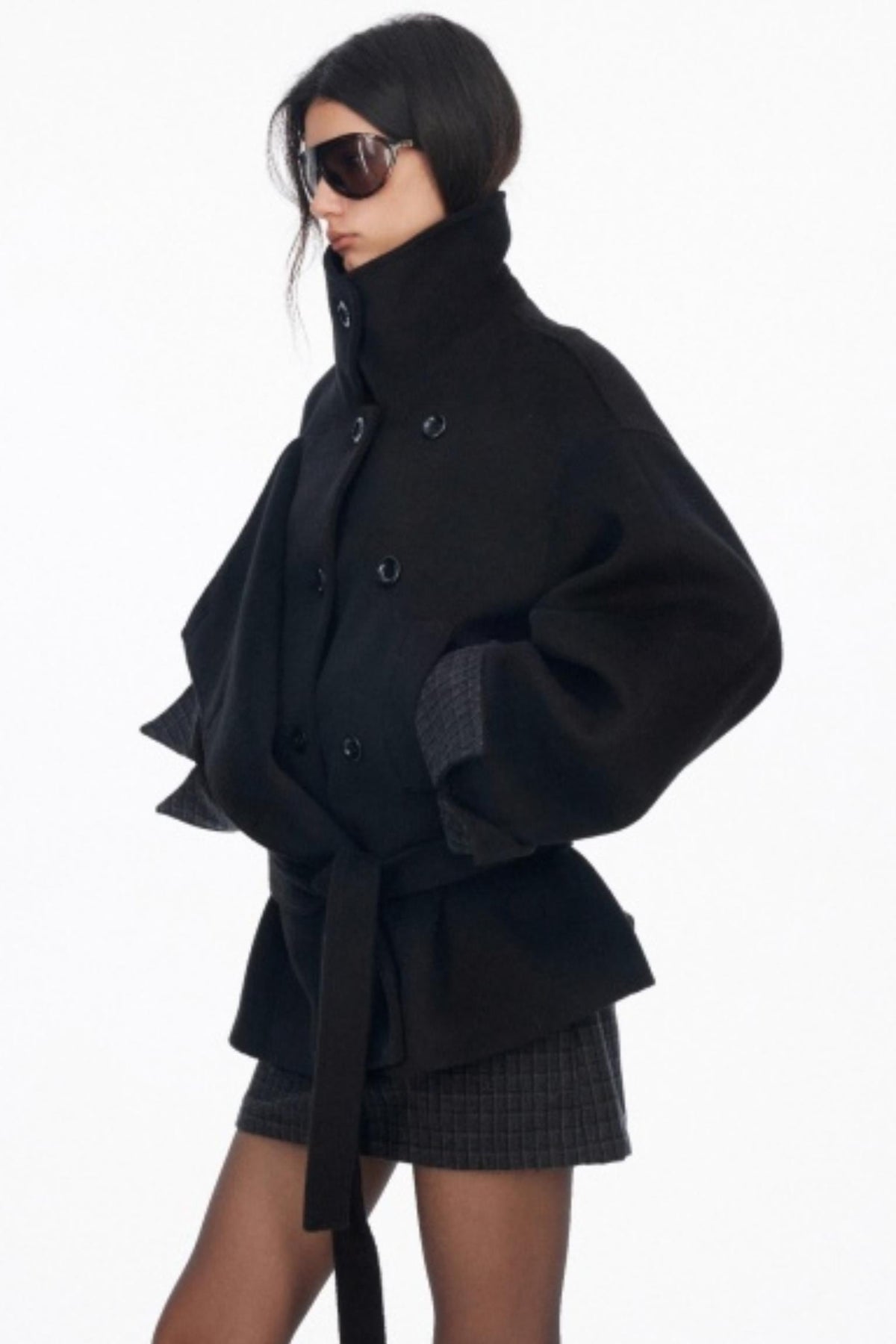 Asymmetrical Wool Coat Skirt Set-Up