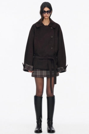 Asymmetrical Wool Coat Skirt Set-Up
